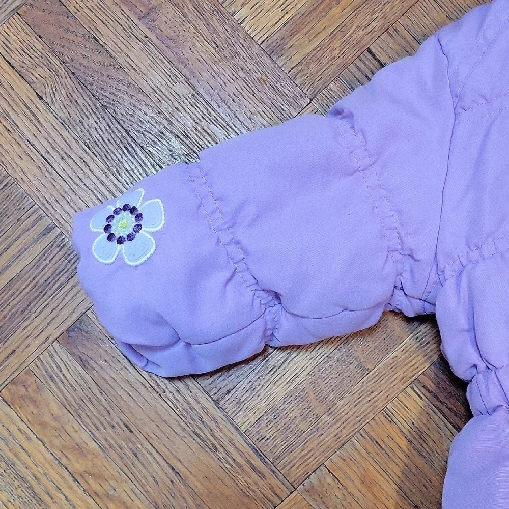 Purple Kids Jacket with Floral Embroidery Size 12 Months